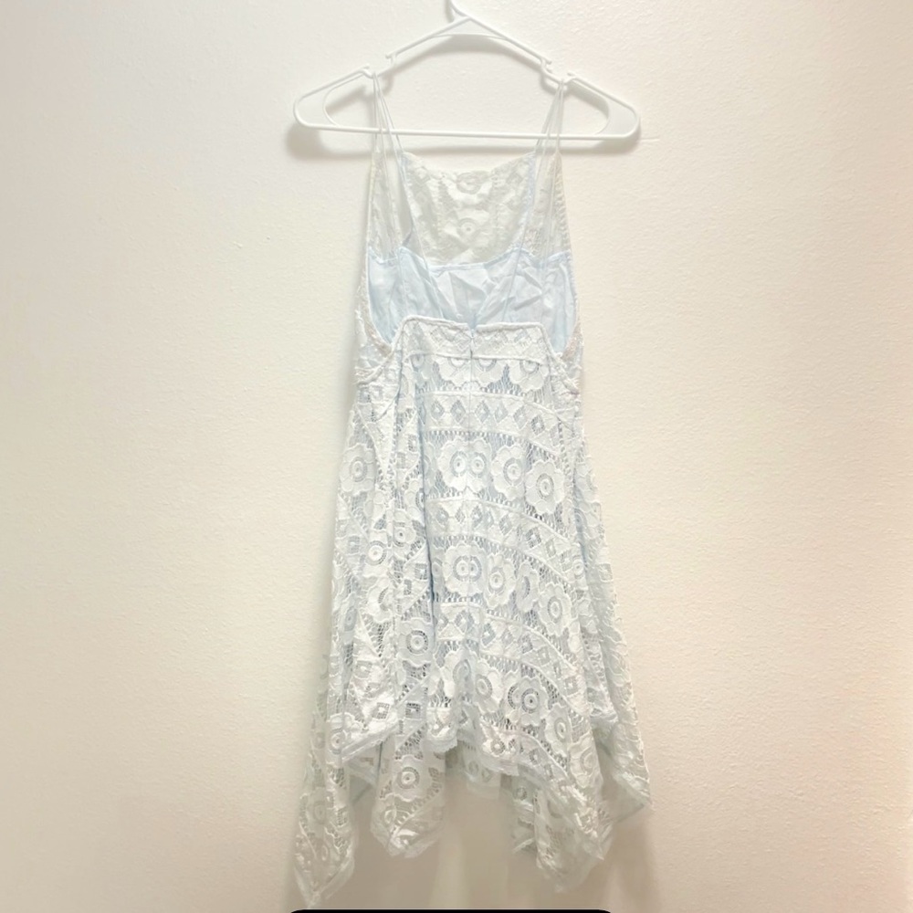 Free People Just Like Honey Sky Blue Lace Dress Sz 4 - Picture 5 of 6
